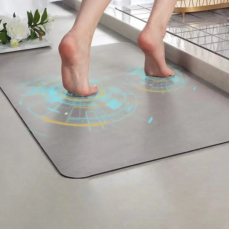 Diatomite Bath Mat, 1 Count Non-slip Quick Dry Bath Mat, Absorbent Bathroom Mat, Bathroom Accessories, Home Supplies 5
