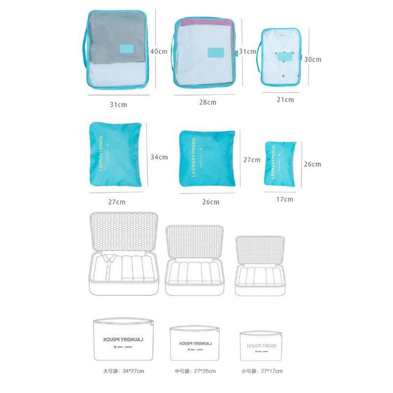 Product Introduction of 6Pcs/Set Travel Organizer Storage Bag Set Clothes Organizer Bags Pouch Suitcase Home Closet Bags for Storage 16