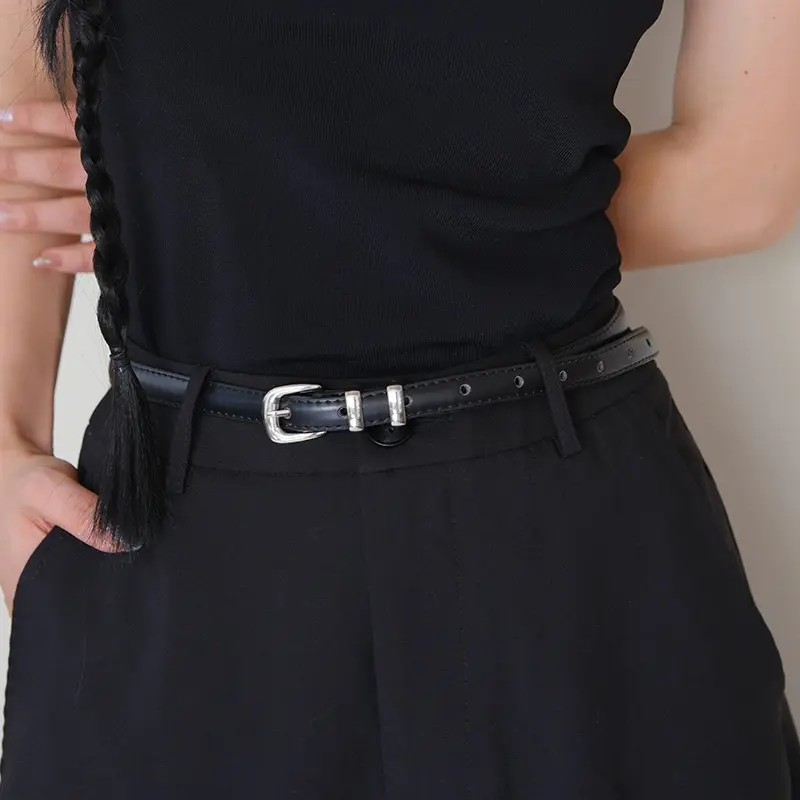 Thắt Lưng Quần Khoá Bạc, Bản 1.5cm, phối quần tây, quần jean nữ 0