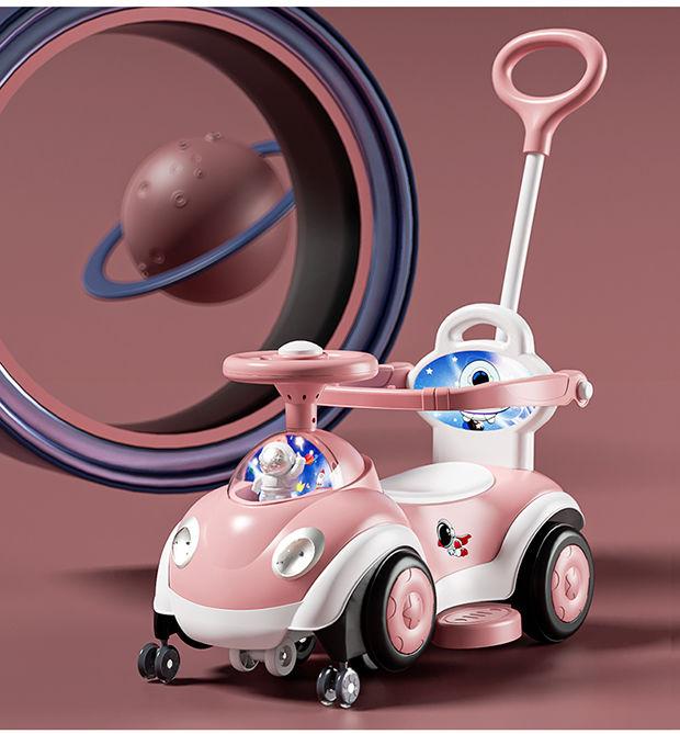 Product Introduction of New Swing Car Children's 1-3-Year-Old Boys and Girls Bobby Car Drop-Resistant Free Shipping Four-Wheel Multifunctional Toy Car 19