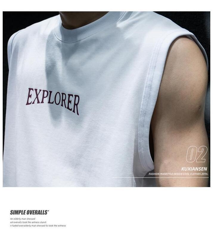 Product Introduction of Summer Sleeveless T-Shirt Vest For Men, Loose And Trendy Brand Ins, Large Size, Camisole, Half Sleeved, American Sports Short Sleeved T-Shirt 5