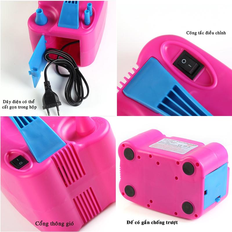 Máy Bơm Bong Bóng Bay Chạy Điện 2 Vòi Dễ Dàng Điều Chỉnh Cao Cấp Chính Hãng miDoctor