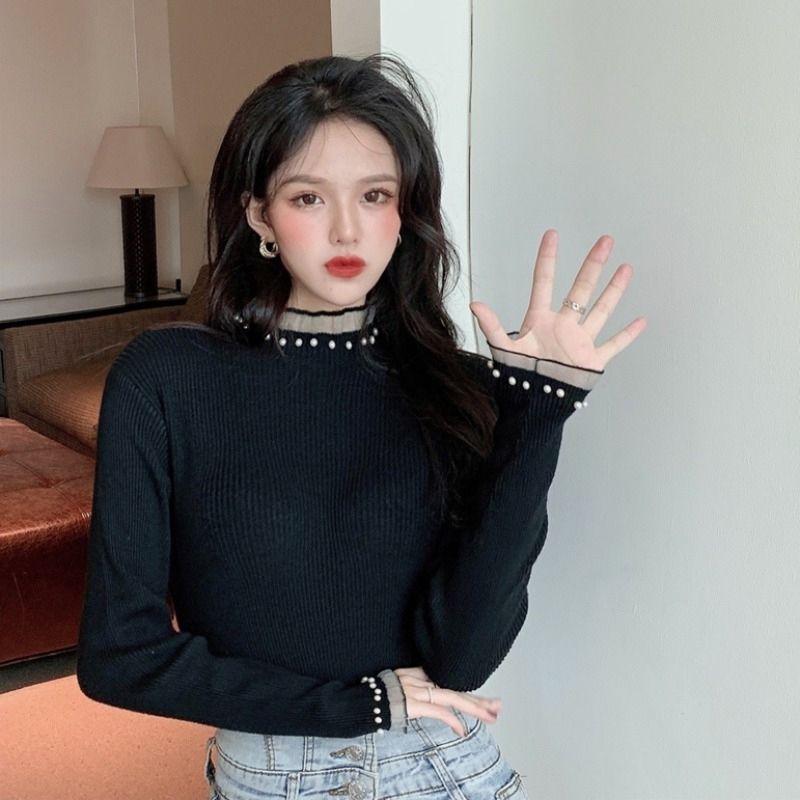 Product Introduction of Women's Half-Turtleneck Sweater Fall and Winter Inner Wear Bottoming Shirt New High-Grade Sweater Women's Mid-Collar Outerwear Top Knitwear Womenswear 2