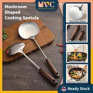 HVC Senduk Cendawan, Spatula Kecil Keluli Tahan Karat, Pemusing Kuali Isi Rumah, Spatula Menggoreng, Reka Bentuk Tahan Panas, Tahan Suhu Tinggi. sudip Kitchenware Utensils senduk stainless steel sudip stainless steel