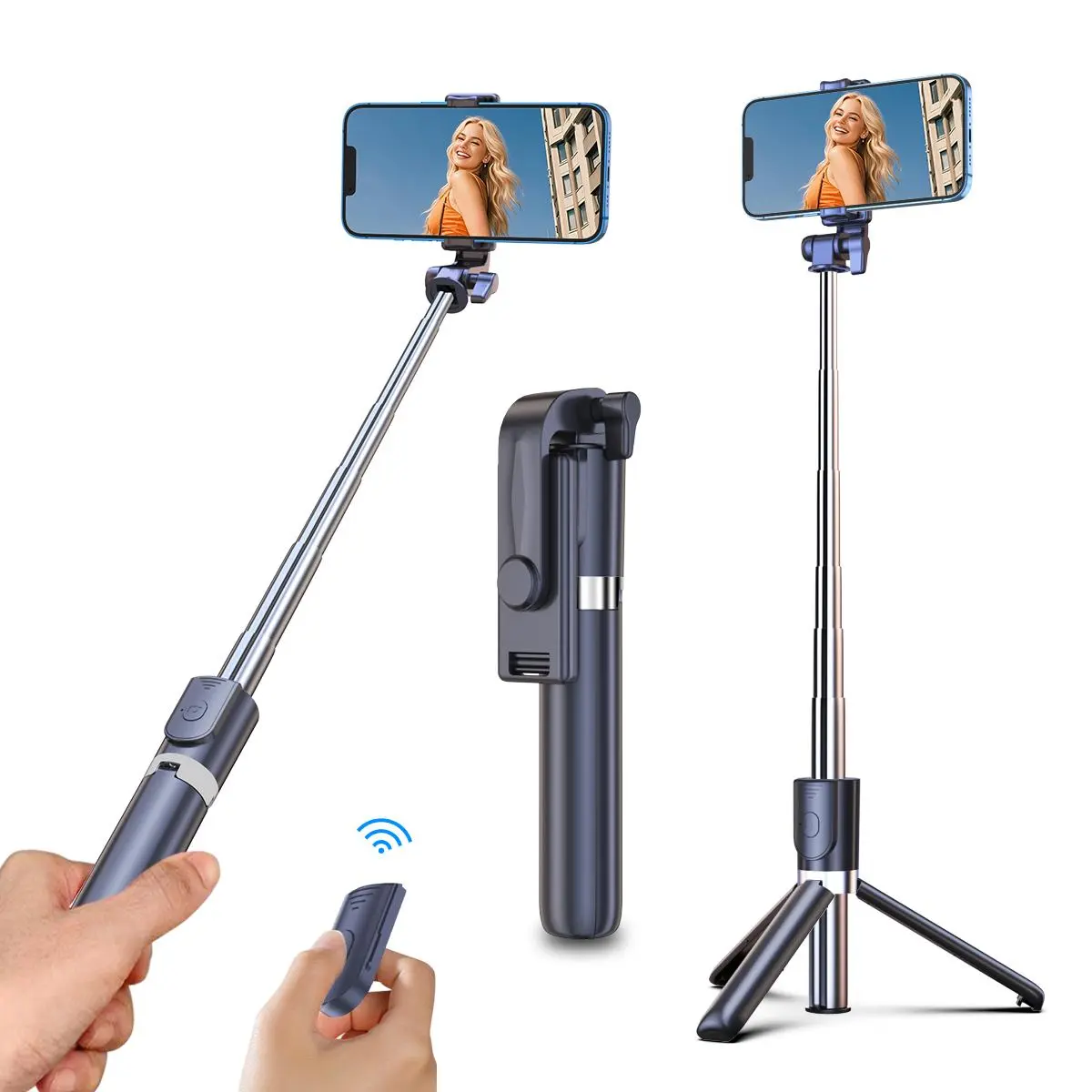 Portable Selfie Stick, 1 Count 360 Degree Rotatable Phone Holder with Tripod, Multifunctional Phone Selfie Stick for Outdoor Travel