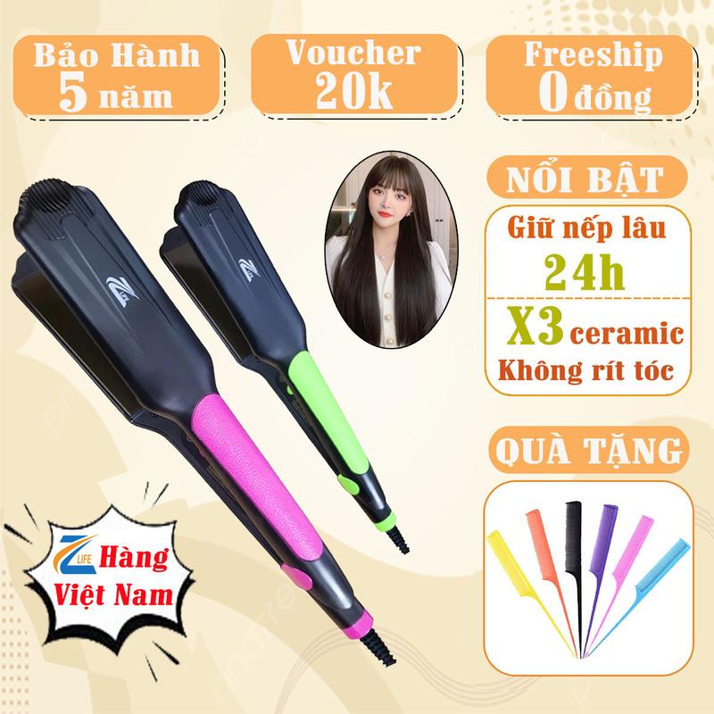  Máy Là Thẳng Tóc Zlife Z2279 Máy Ép Thẳng Duỗi Tóc Tại Nhà Máy Ép Tóc Uốn Cụp Đa Năng Giúp Tóc Suôn Mượt 