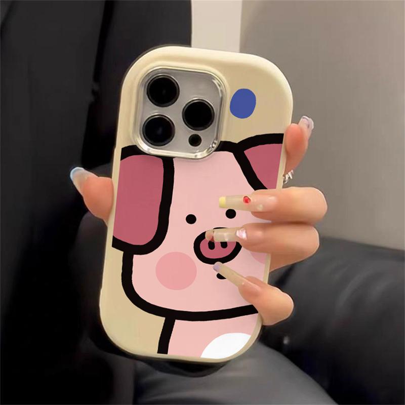  Ốp Điện Thoại Tương Thích Cho iPhone 11 XR 15 14 13 12 Pro Max iPhone 7 8 Plus SE 2020 X Xs Max Thiết Kế Heo Graffiti Hoạt Hình Ống Kính Mạ Điện Dễ Thương Ốp Điện Thoại Kẹo Sang Trọng Ốp Silicon Phụ Kiện Case 