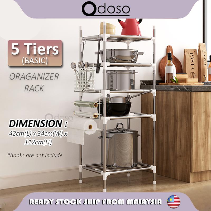 KR050 5 Tiers Stainless Organizer Rack Bathroom Kitchen Shel - TikTok ...