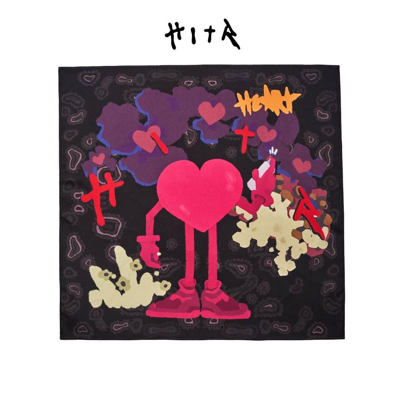 SOYOUNG x HITR - Khăn vuông unisex SPRAYS BANDANA họa tiết artwork trái tim thời trang - KTHIT220402