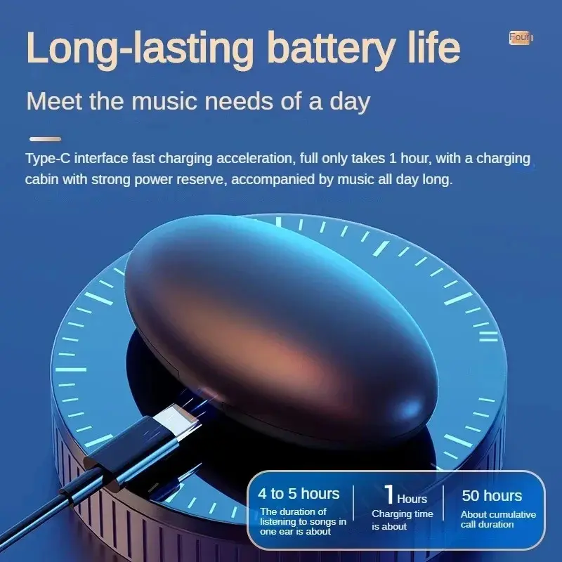 Tai nghe âm thanh nổi vô hình cho giấc ngủ, tai nghe Bluetooth không dây chống nước IPX5, tai nghe nhét tai có mic cho điện thoại Bluetooth 5.3 Led Nghe Nhạc Earphone 5