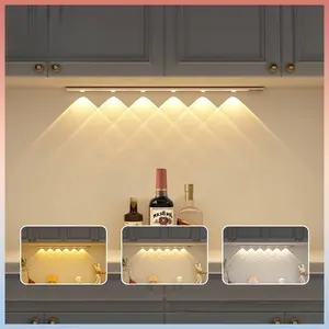 Tricolor Dimming Magnetic Motion Sensor Led Lampu Dengan Sensor Gerak Lampu Strip LED Besi White Baterai Saklar Usb