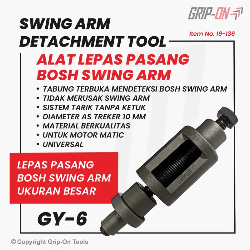 Grip-On Swing Arm Detachment Tool GY-6 Alat Lepas Pasang Bosh Swing Arm Ukuran Besar Untuk Matic 0