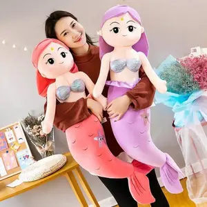 Boneka Anak Perempuan Kartun Putri Duyung Mermaid Dolls Toys 70Cm Kado Ulang Tahun