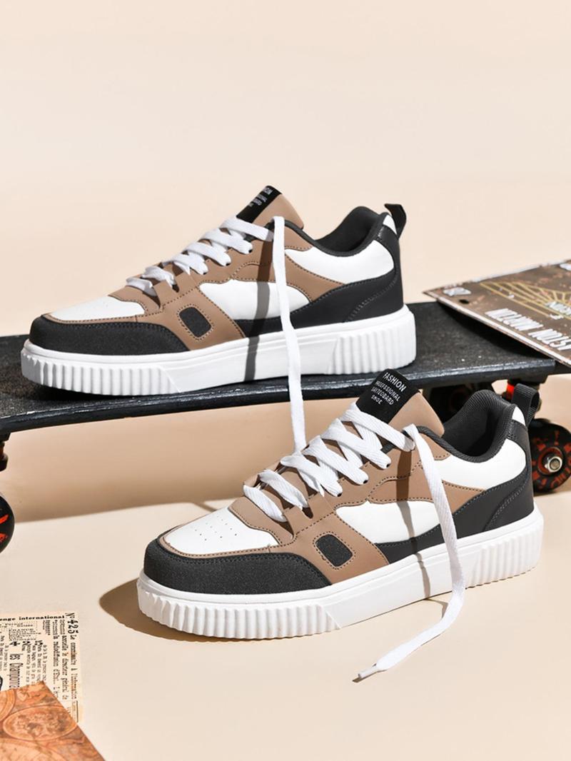 Product Introduction of Men's Fashionable Lace Up Low Top Sneakers, Casual Breathable Lightweight Sports Running Shoes, Male All-match Round Toe Shoes for Daily Wear 8