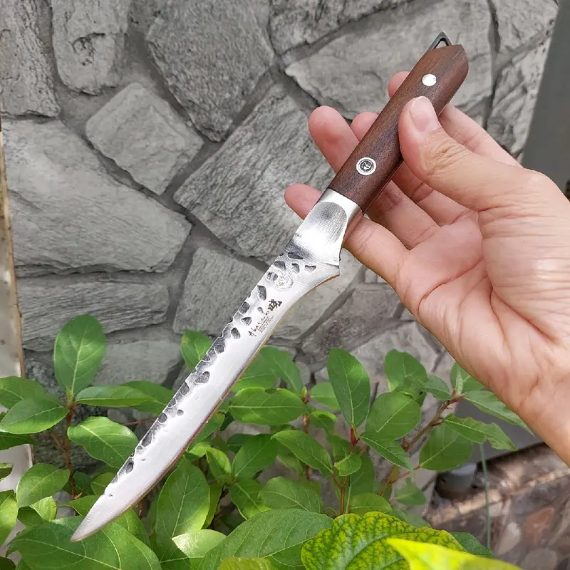 Dao Lọc Thịt Cá Dài 26cm Cán Gỗ, dao làm bếp chống rỉ, dao pha lóc thịt heo 7