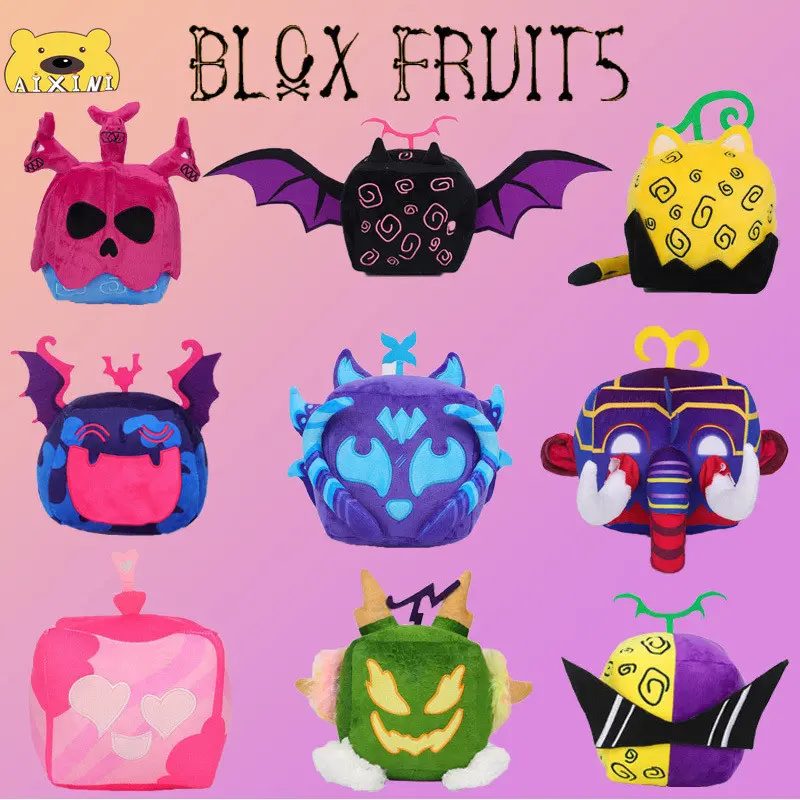 Blox Fruits Plush Toys Soft Stuffed Animal Hot Game Fruits Pillow Toy Birthday Gifts for Kids Boys Home Bedroom Decor Party