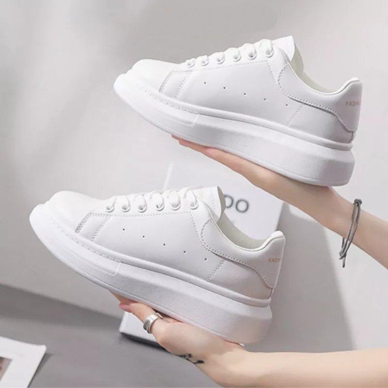 Giày Nữ Sneaker Full Da Cao Cấp FullBox Đế Tăng Cao 4,5cm Shoes POYA W88-9