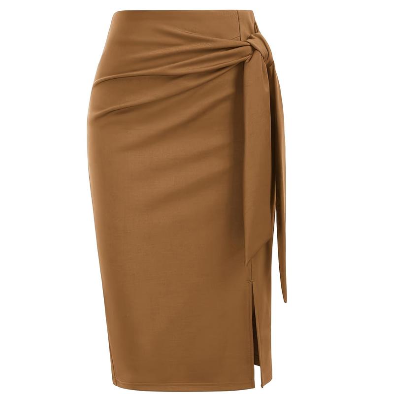 Elegant Solid Buckle Slit High Waist Pencil Solid Color Bottoms(5 Colors) Elegant Solid Buckle Slit High Waist Pencil Solid Color Bottoms(5 Colors)
