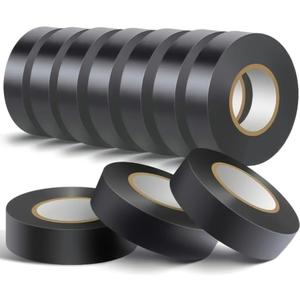 10 Rollos / Cinco volúmenes de Cinta aislante eléctrica de PVC para cableado y uso doméstico, Adhesivo fuerte, Resistente al calor, Impermeable, Cinta multifuncional para protección eléctrica