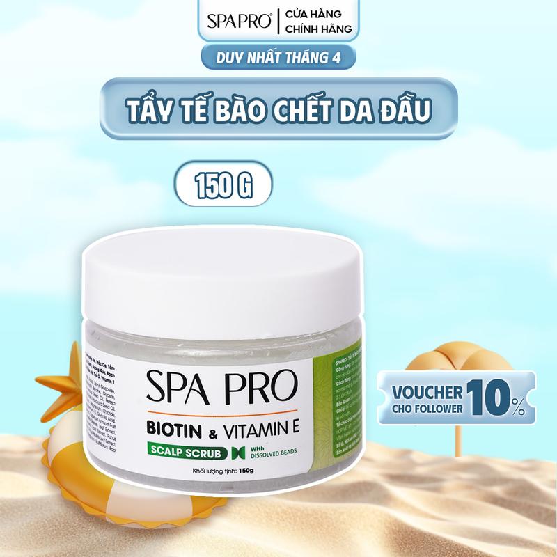 Tẩy Tế Bào Chết Da Đầu 150G & 350G Vitamin E & Biotin SPAPRO Sạch Da Đầu Phồng Tóc