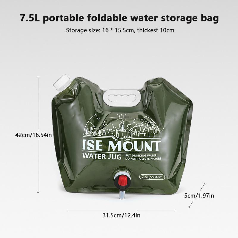 Product Introduction of 2023 New 7.5L Outdoor Folding Water Storage Bag Large Capacity Plastic Bucket With Valve Camping Supplies Portable Water Bag 17