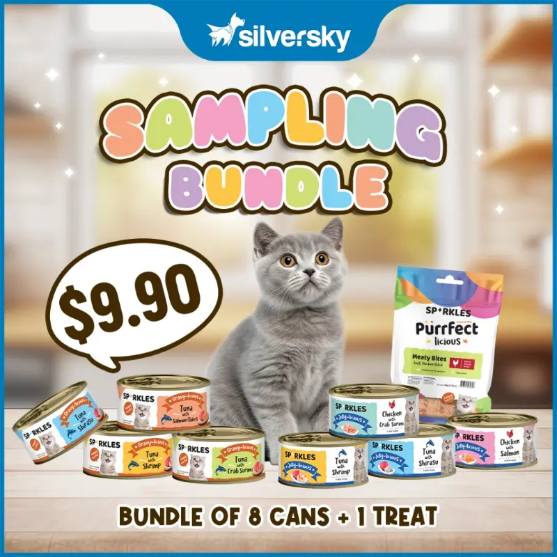 original [Sampling Bundle] Sparkles Gravylicious & Jellylicious Cat Wet Food (8 cans + 1 Treat) |  Exclusive