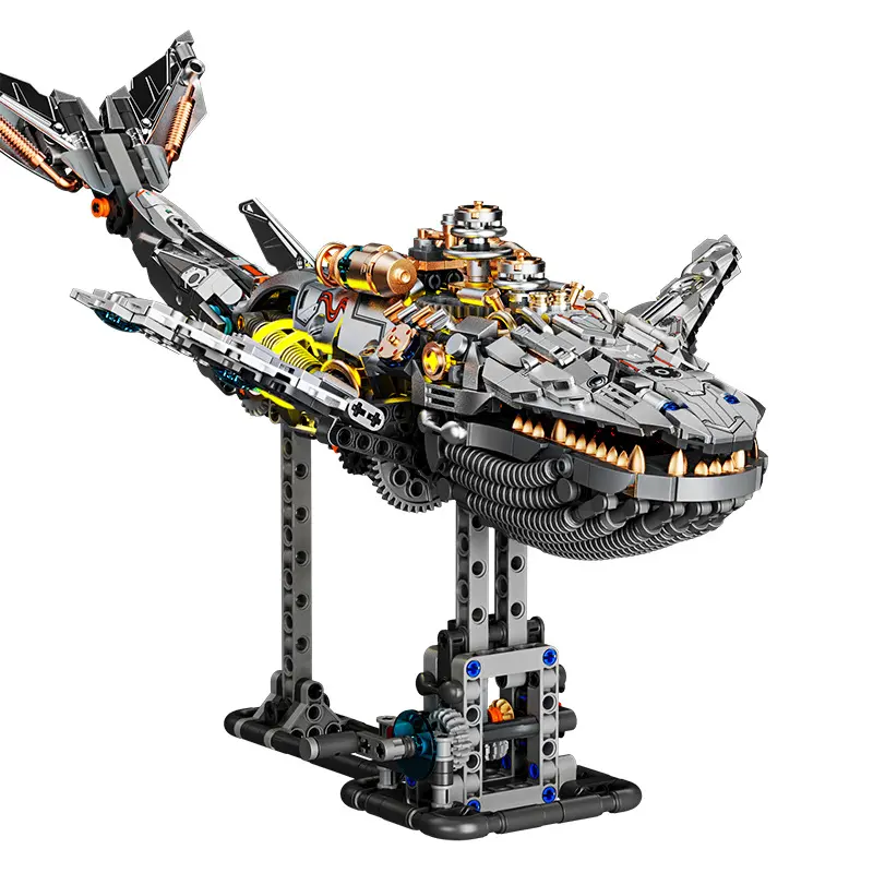Khối Xây Dựng, Tương Thích Với Lego, Mô Hình Cá Voi Cơ Khí Meihe 13059, Lắp Ráp Và Chèn, Đồ Chơi Trẻ Em Bé Trai