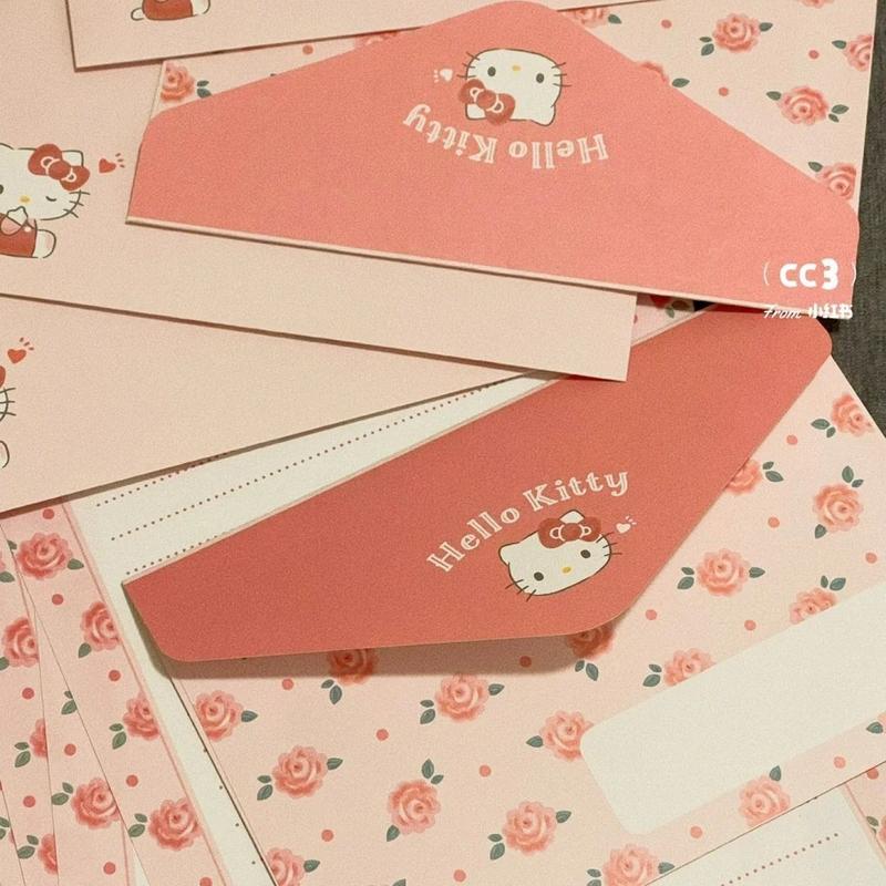 Phong Bì Giấy Kraft Hello Kitty, Phong Bì Giấy Thư, Hoạt Hình Hoạt Hình Ins Dễ Thương, Bộ Đồ Sáng Tạo, Thích Hợp Cho Năm 2025, Phong Bì Thư Chúc Phúc 0