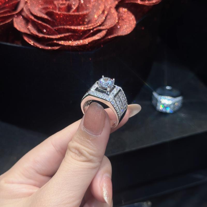 Trang Sức Nhẫn Bạc Nam 4 Chấu Đai Hột Vuông Chủ X.o.à.n Nam Mỹ Xi Kim (NN07)