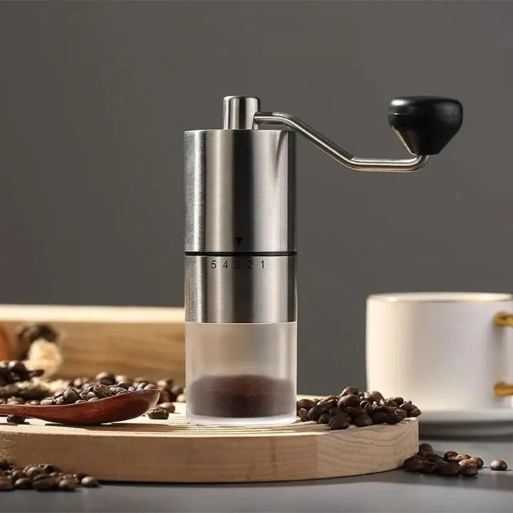 Máy xay hạt cà phê cầm tay,Xay thủ công màu Inox,cối xay cafe bằng tay 1