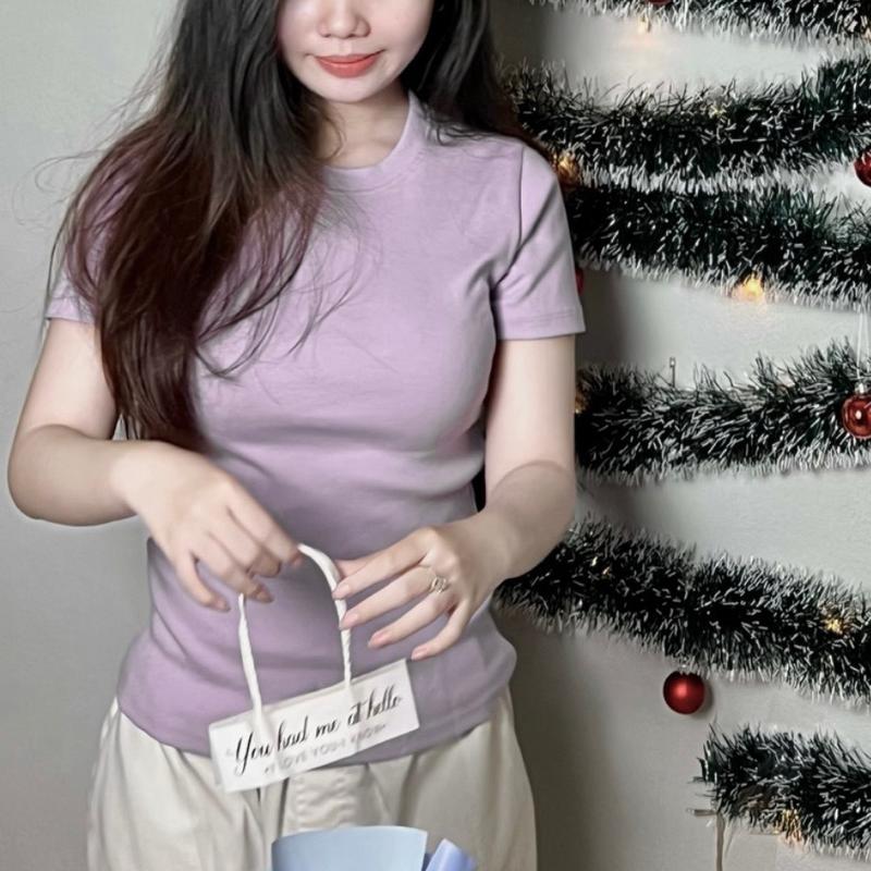 Áo thun trơn dài ôm đủ màu ( màu mới ) 0