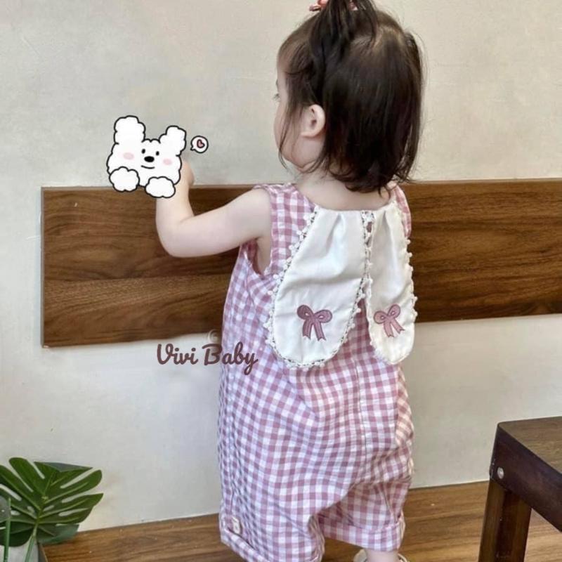 Vivi Baby Bộ jum quần kẻ caro cho bé xinh xắn mát mẻ size 8kg-16kg