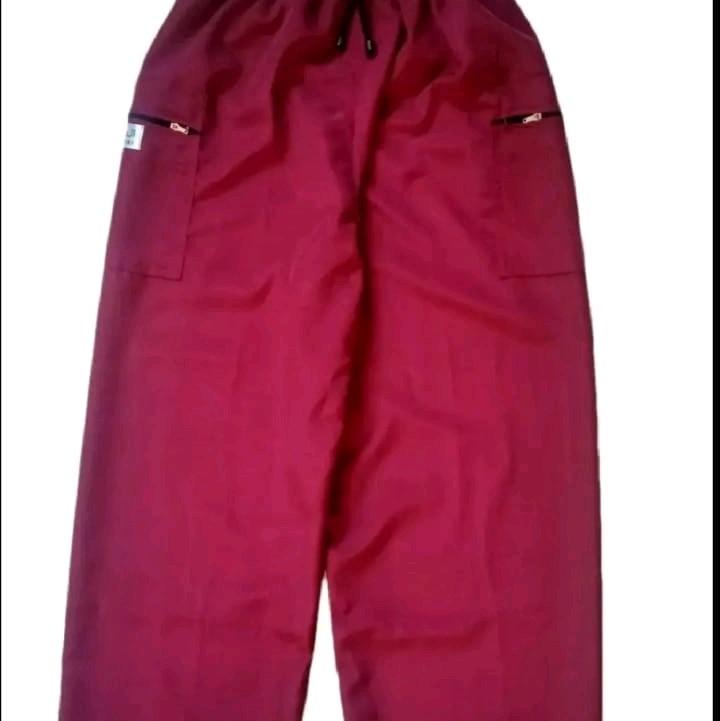celana cowo .kolor santri kantong samping Polos Polos Polos Polos Pria Santai Cowok Katun 0