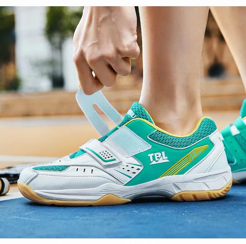 Product Introduction of New Breathable Badminton Shoes Men Comfortable Badminton Wears Velcro Tennis Sneakers Light Volleyball Shoes Size 36-45 30