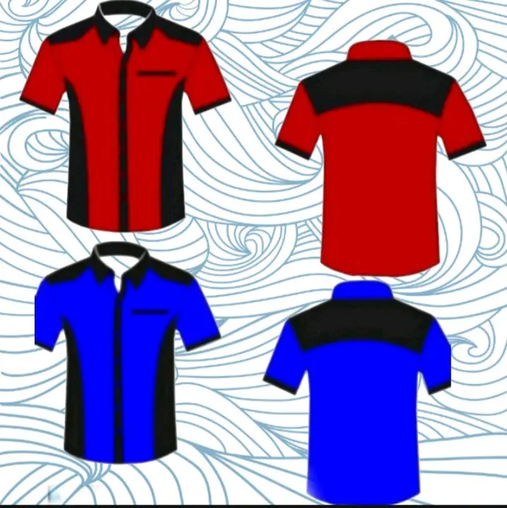 Kemeja seragam kerja kantor promosi komunitas  lapangan dll Baju Pria  Pendek Kerah Panjang Hitam