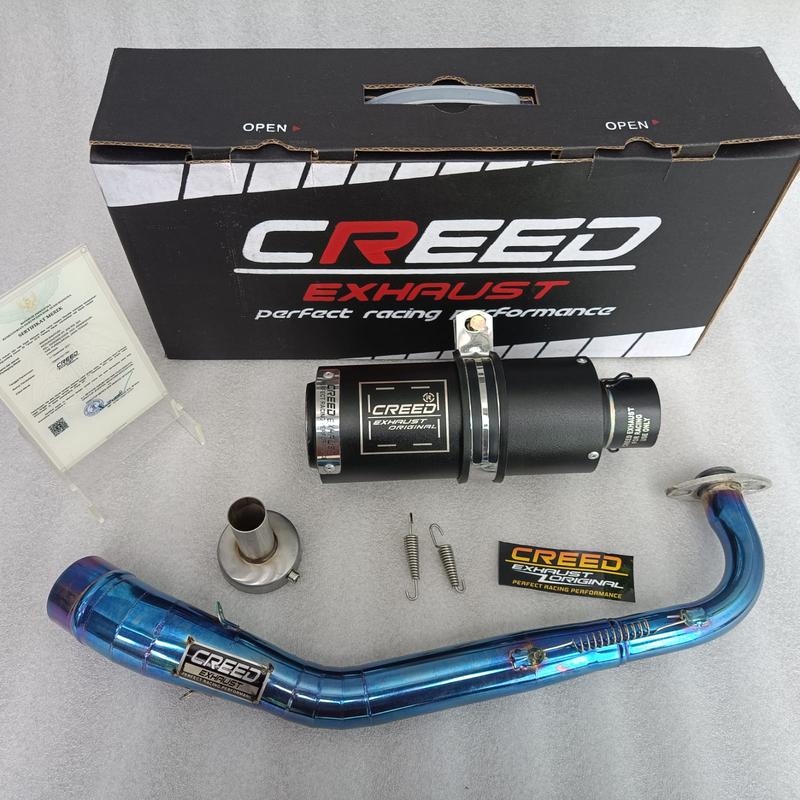 Knalpot Racing Creed Exhaust Suara NGEBAS Pnp Vario 110/125/150/160 Beat Karbu/FI Lama/Beat New 2020-2023 N Max Lama/New Pcx 150/160 Aerox Lama/New Lexi Adv 150/160 Scoopy Lama/New 2020-2023 Genio Fazzio Fino 125 Soul Gt Karbu/Injeksi Mio Sporty/J/M3 1