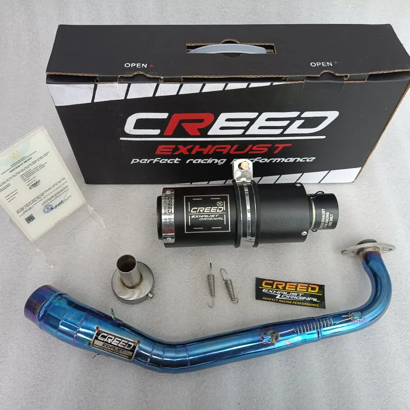 Knalpot Racing Creed Exhaust Suara NGEBAS Pnp Vario 110/125/150/160 Beat Karbu/FI Lama/Beat New 2020-2023 N Max Lama/New Pcx 150/160 Aerox Lama/New Lexi Adv 150/160 Scoopy Lama/New 2020-2023 Genio Fazzio Fino 125 Soul Gt Karbu/Injeksi Mio Sporty/J/M3 1