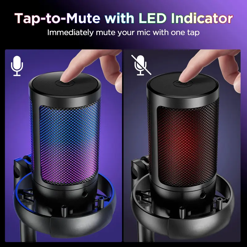 Multifunctional Wired Microphone, Real Time Monitor Live Broadcast & Video Recording Microphone, Desktop Microphone For Multiple Scenes, Stocking Fillers Gift 4