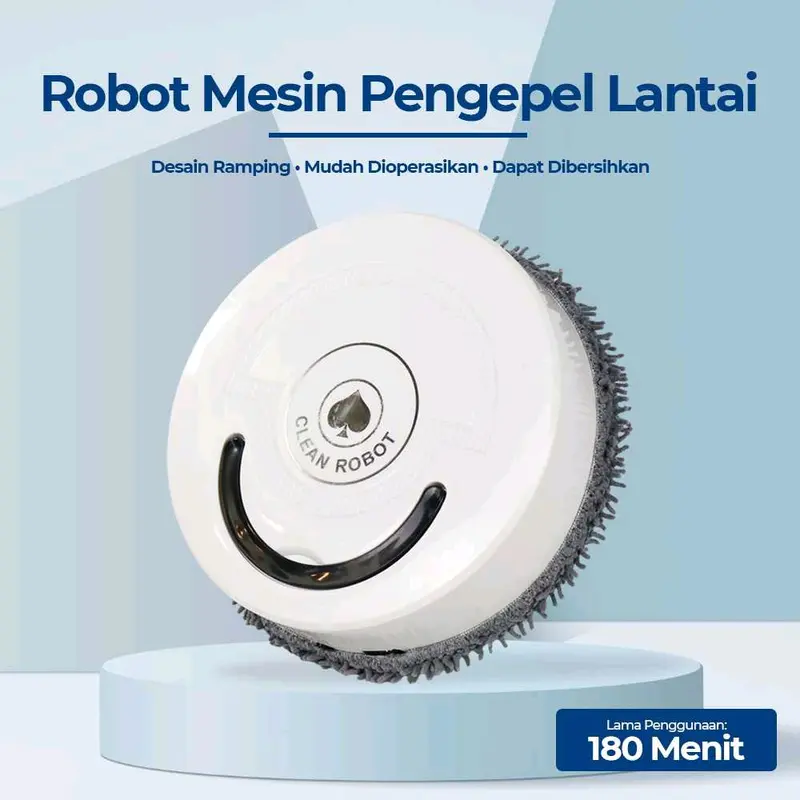 CLEAM Clean Robot Intellegen Mopping Robot Mesin Pengepel Lantai - TDJ-08 - PLRT (Varian:Putih- Kode: 7RHR88WH ) Pembersih Kabel 0