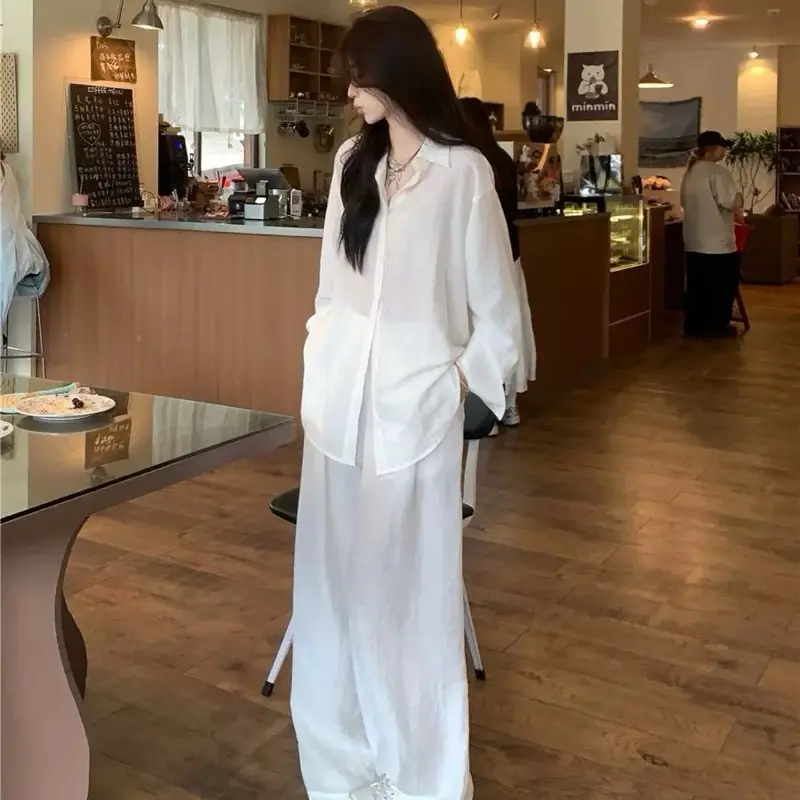 Bộ áo và quần xuông basic đũi 2 màu