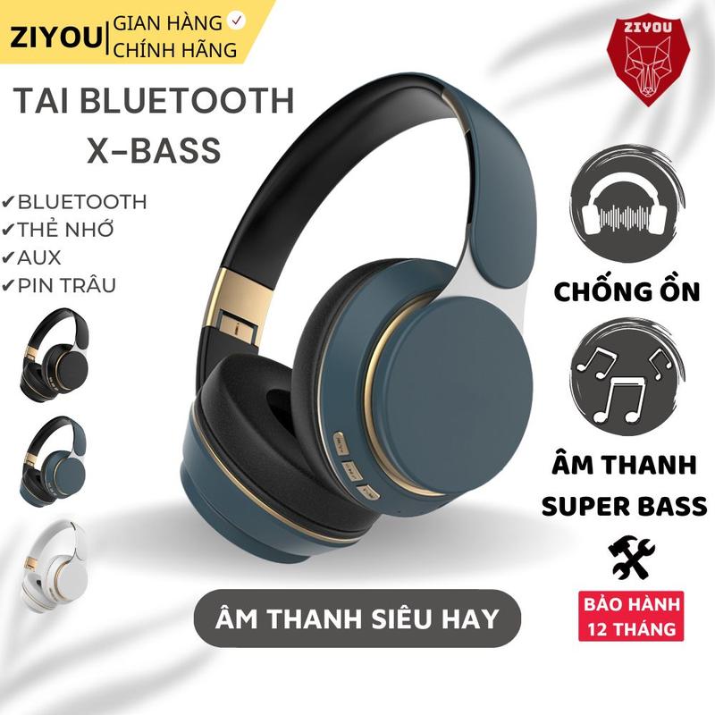 Tai Nghe Chụp Tai Bluetooth Không Dây Ziyou X-BASS Cho Điện Thoại Máy Tính Có Mic Âm Thanh Siêu Bass Nhét Tai Nghe Nhạc Earphone