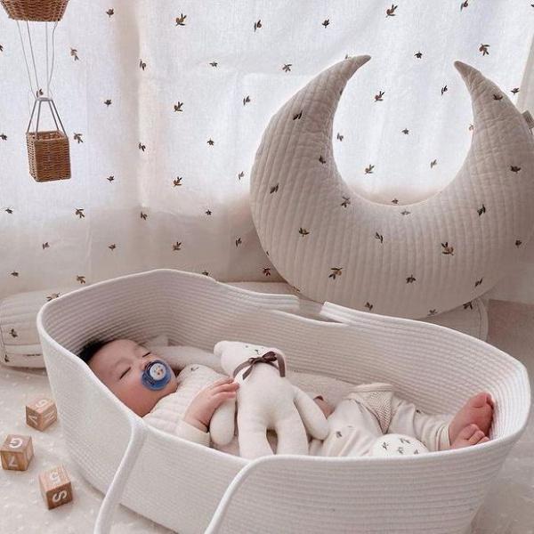 Giỏ Em Bé Cầm Tay, Giỏ Xe Địu, Giỏ Ngủ Đi Chơi Giỏ Đựng Đồ Cũi, Hàng Mới Về INS 4