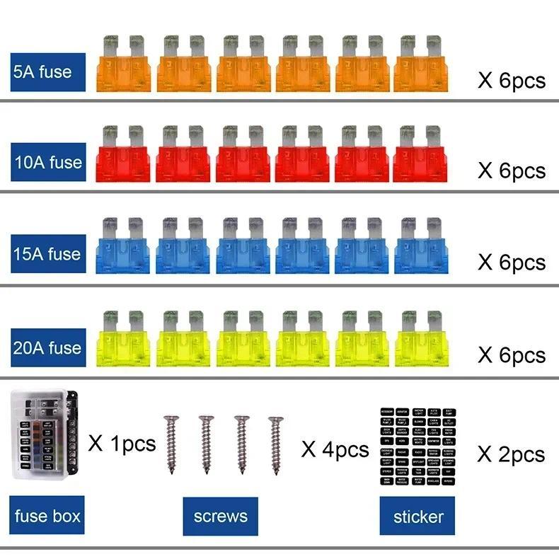 Product Introduction of 6/12 Way Blade Fuse 12-24V Car Boat Fuse Box Holder with Plastic Cover for Power Panel Board Camper RV Accessorie 11