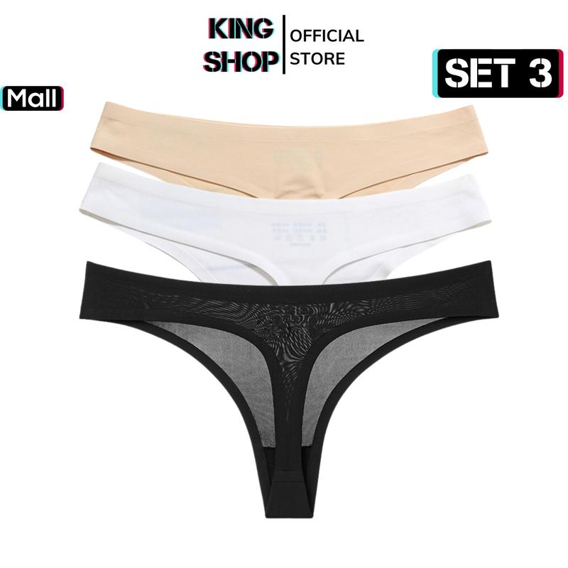 Set 3 Quần Lót Nữ Lọt Khe Đúc Su Không Đường May - Quần lót nữ thun lạnh tôn mông không lộ viền KING SHOP Women Voi L716