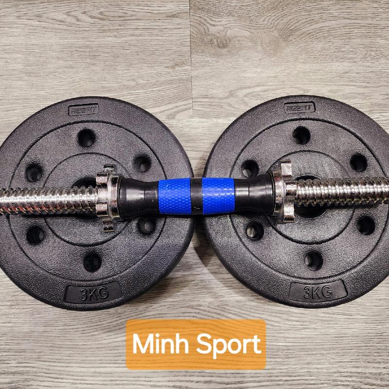 Đòn Tay Mạ Inox Cán Xanh 35cm Phi 25mm - Đòn Tạ Tay Minh Sport có sẵn giao liền !! 3
