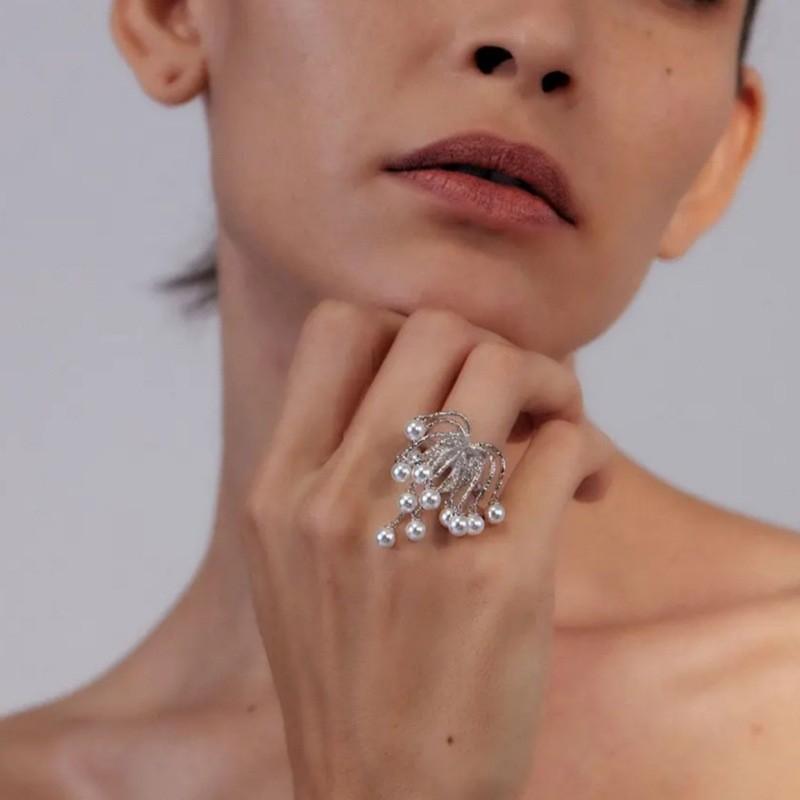 Product Introduction of Trendy Fringe Firework Earrings and Ring Set in 925 Silver 2