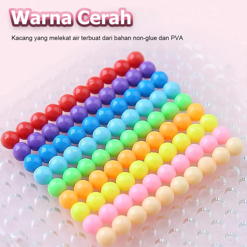 SONICE Kit Manik-manik Aqua Magic 3000 Manik-manik Air, Mainan Anak-anak Set Hadiah Kreativitas Mainan Pendidikan Manik-manik Air Semprot Dengan Seluruh Set Aksesori Kerajinan Seni 6