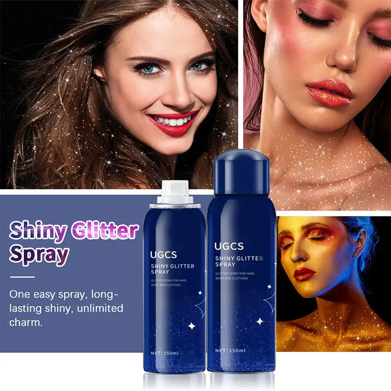 150ml Shiny Glitter Spray Body Hair Glitter Spray Glitter Makeup