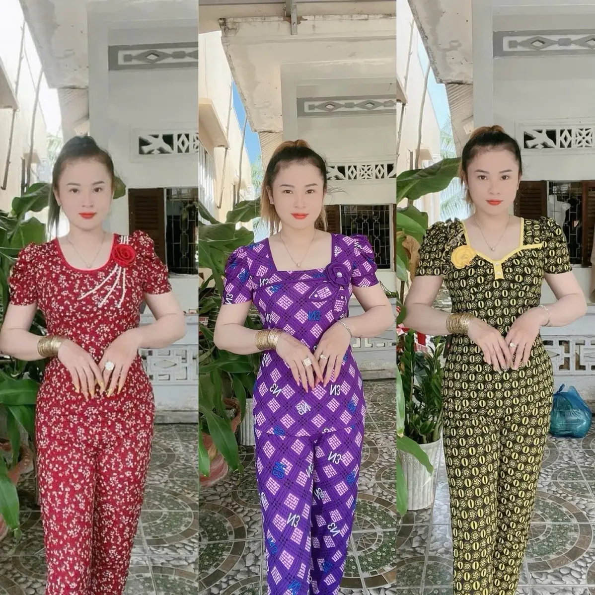 Mới Đồ bộ thun aty tơ quần dài ống ống ôm có bông số 12345/40,80, ký