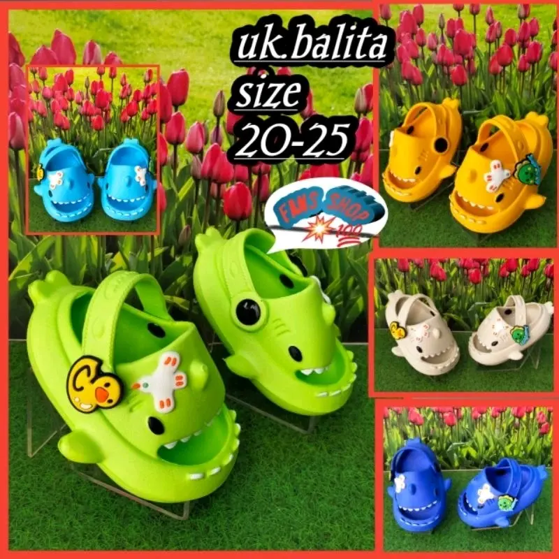 Sandal lucu balita bentuk baby shark (502e-1) Bayi